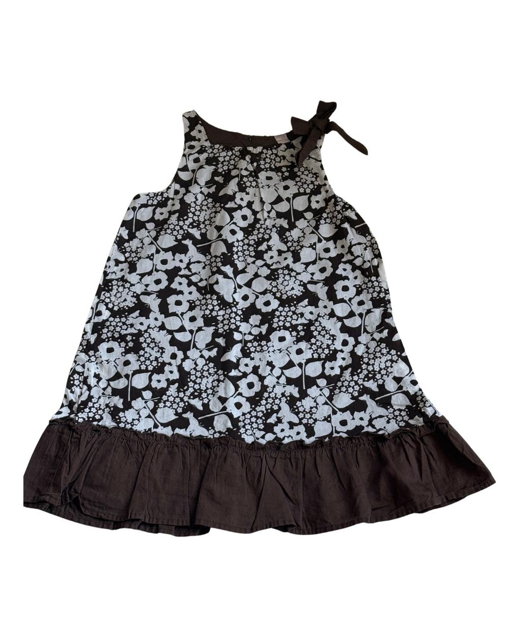 Cottagecore Cherokee Floral Maxi Dress 4T Brown White